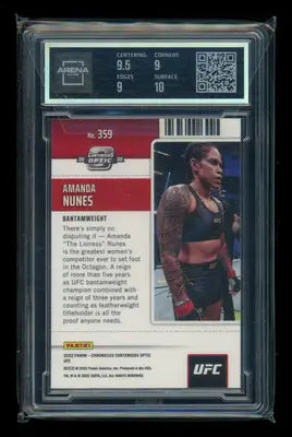 Graded UFC trading card featuring Amanda Nunes from Panini Chronicles UFC Black Bronze series