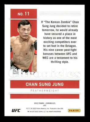 2022 Panini Chronicles UFC Chan Sung Jung #11 Mixed Martial Arts - Trading Card