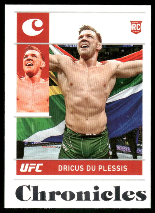 UFC Dricus Du Plessis Chronicles trading card from 2022 Panini Chronicles UFC collection