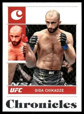 UFC Giga Chikadze trading card from Panini Chronicles UFC 2022 product