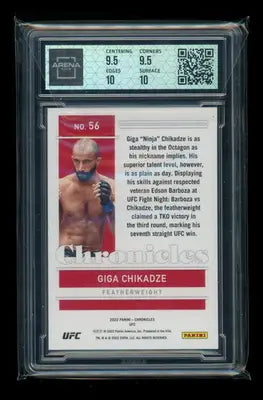 Graded Giga Chikadze UFC card from Panini Chronicles UFC Chronicles UFC Green MMA Arena