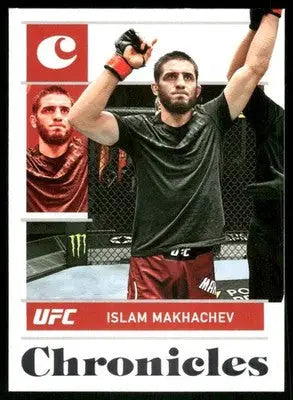 UFC Islam Makhachev trading card from Panini Chronicles UFC collection