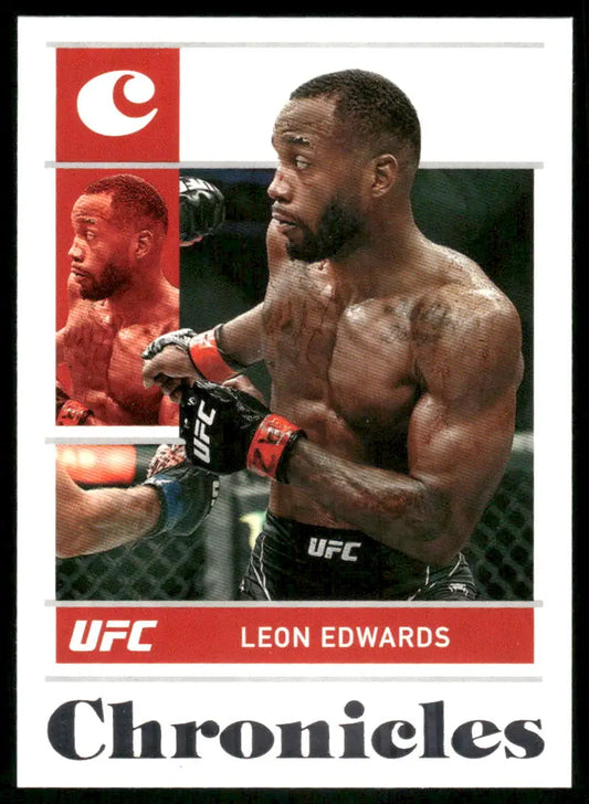 UFC Leon Edwards trading card from Panini Chronicles UFC series