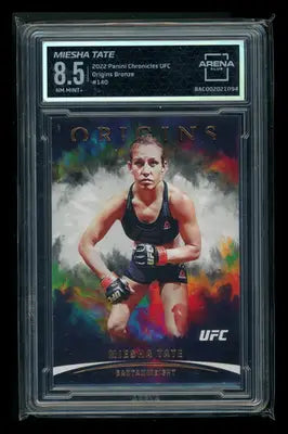 Graded Miesha Tate UFC trading card from Panini Chronicles UFC Origins Bronze series