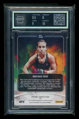 Graded Miesha Tate UFC trading card from Panini Chronicles UFC Origins Bronze series