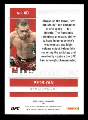 2022 Panini Chronicles UFC Petr Yan #40 Mixed Martial Arts (MMA) - Trading Card