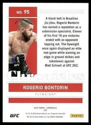 UFC Rogério Bontorin trading card from 2022 Panini Chronicles UFC collection