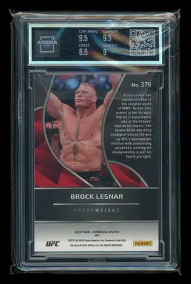 Graded Brock Lesnar UFC trading card from Panini Chronicles UFC Spectra collection