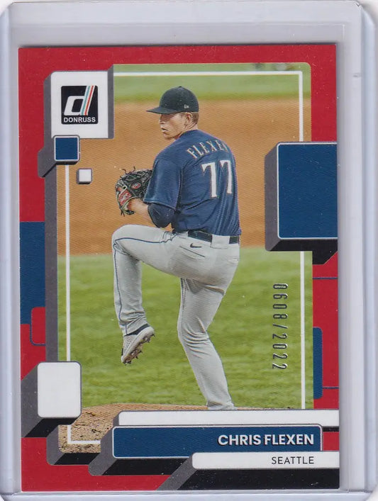 Chris Flexen baseball card from Panini Donruss featuring Seattle Mariners jersey 77