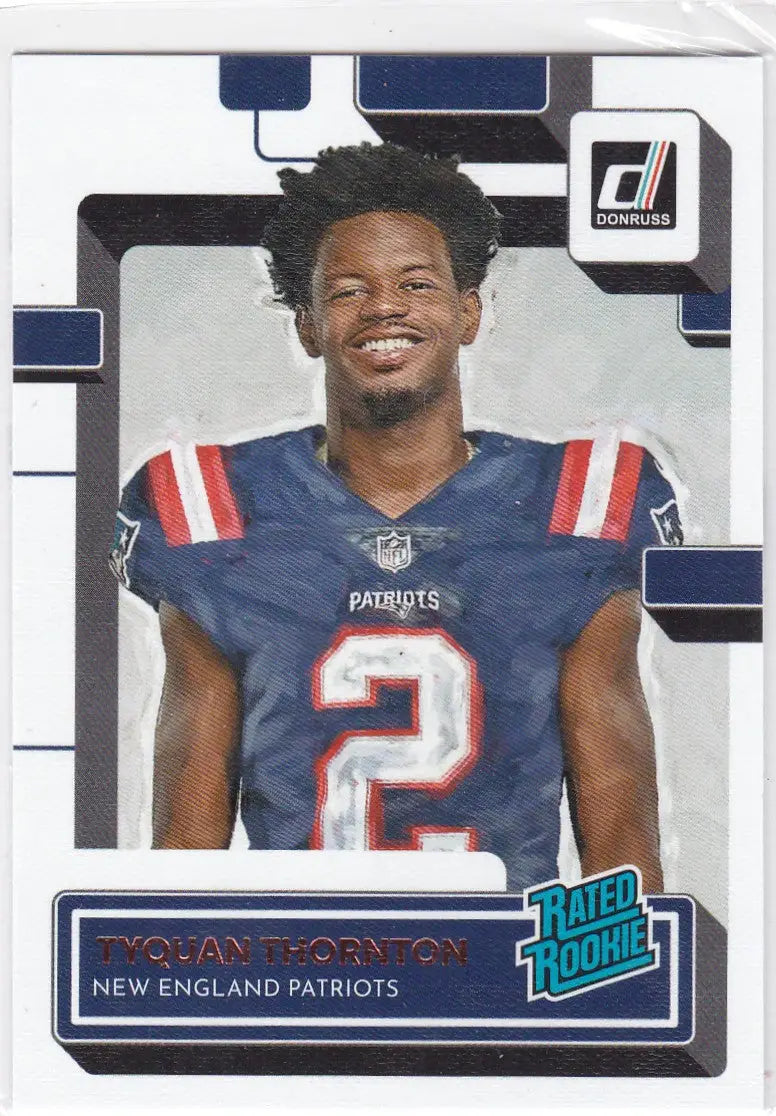 2022 Panini Donruss Rated Rookie #322 Tyquan Thornton RC New England Patriots