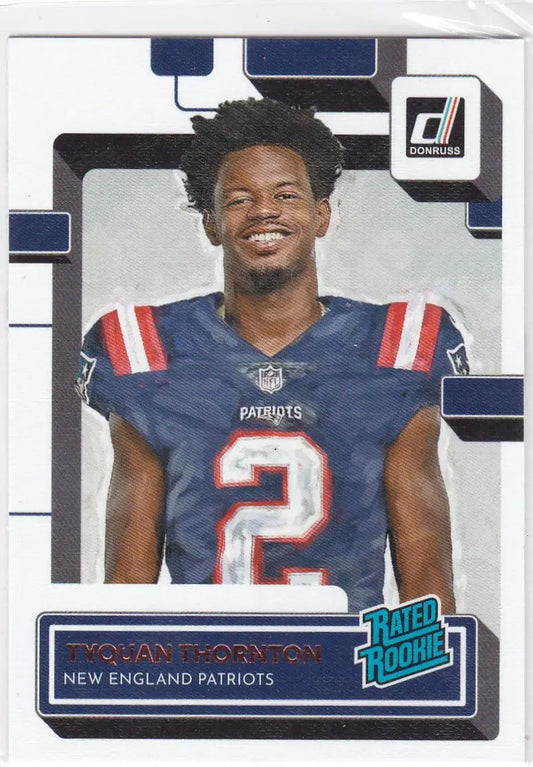 2022 Panini Donruss Rated Rookie #322 Tyquan Thornton RC New England Patriots