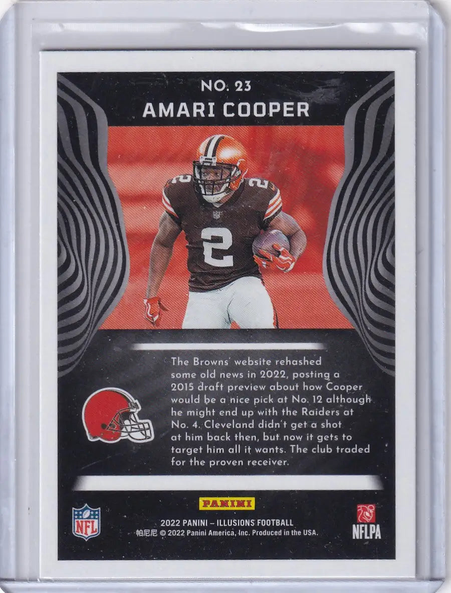 Football trading card featuring Amari Cooper in Cleveland Browns uniform from Panini Illusions