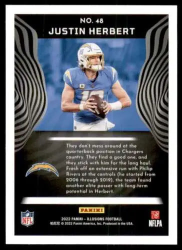 Justin Herbert 2022 Panini Illusions Retail football card with original gloss finish
