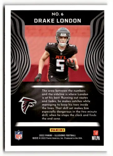 Drake London football card from 2022 Panini Illusions Retail with original gloss finish