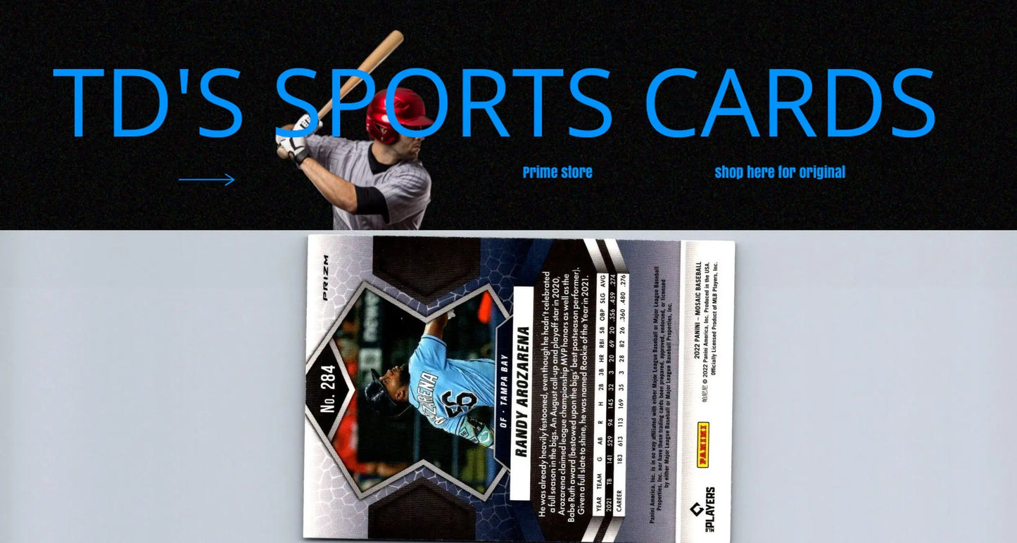 Randy Arozarena Green Mosaic baseball card from 2022 Panini Mosaic series