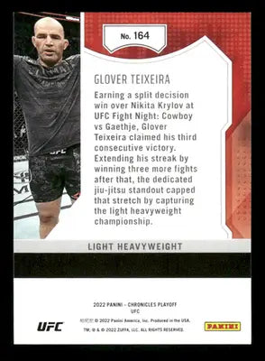 2022 Panini Playoff UFC Glover Teixeira #164 Mixed Martial Arts (MMA) - Trading Card