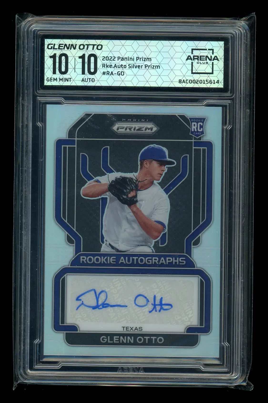 2022 Panini Prizm Glenn Otto #RA-GO Silver Autograph RC Baseball Arena Club 10 - Trading Card