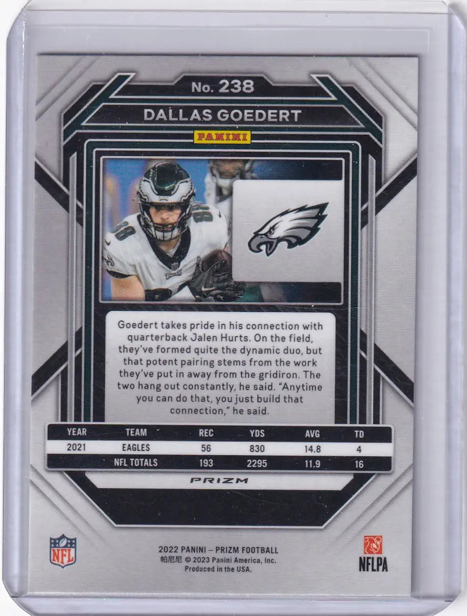 2022 Panini Prizm Red White & Blue #238 Dallas Goedert - Philadelphia Eagles - Trading Card