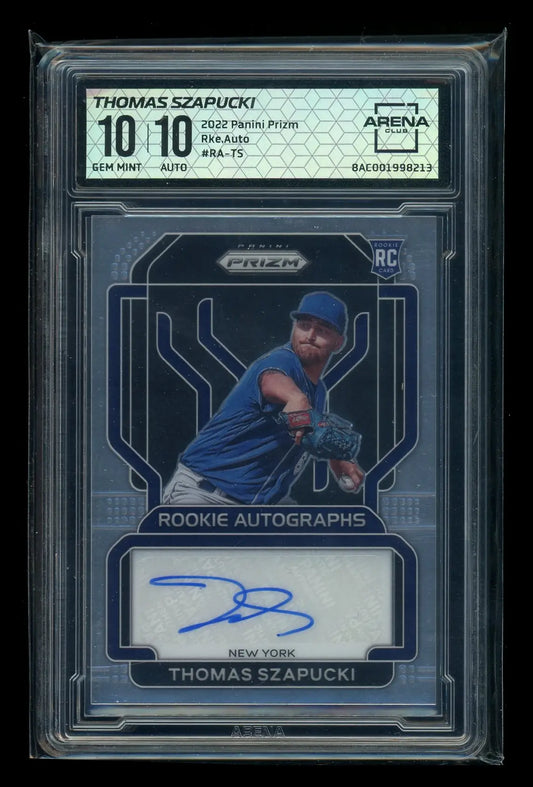 2022 Panini Prizm Thomas Szapucki #RA-TS Autograph RC Baseball Arena Club 10 - Trading Card