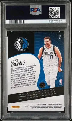 Panini Revolution Luka Doncic basketball card from 2022 Panini Revolution Luka series with PSA 9