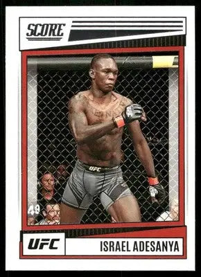 UFC Israel Adesanya trading card from 2022 Panini Score UFC MMA set