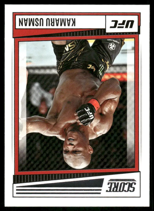 Professional MMA trading card of Kamaru Usman from 2022 Panini Score UFC collection