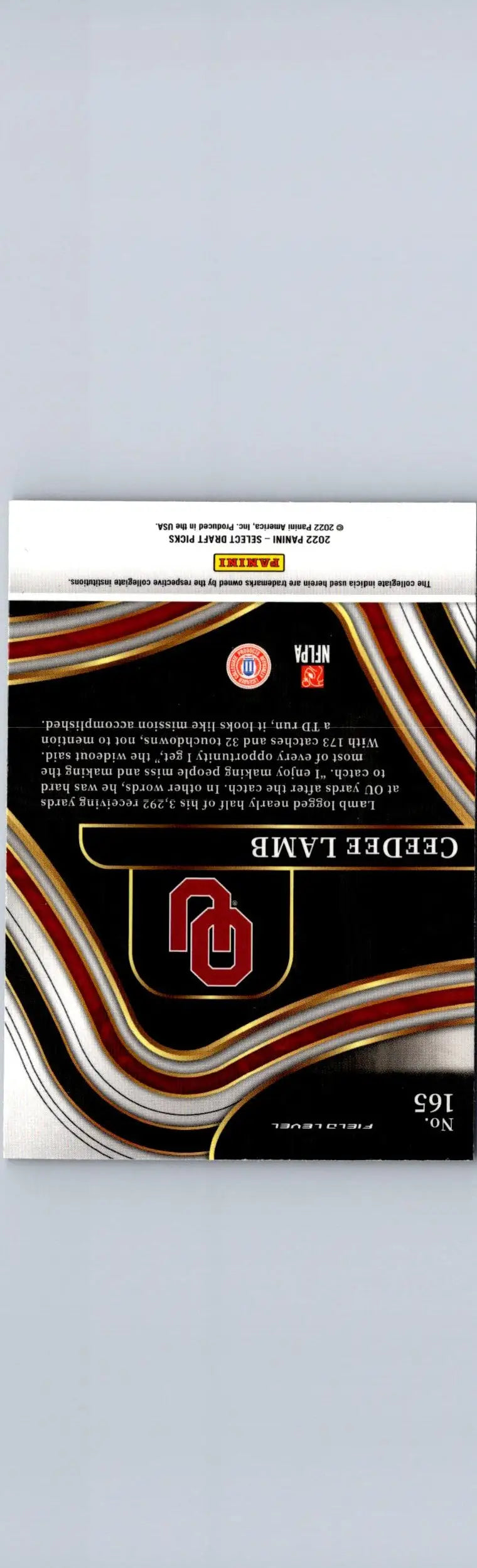 Panini Select Draft CeeDee Lamb sports trading card from 2022 Panini Select Draft Picks