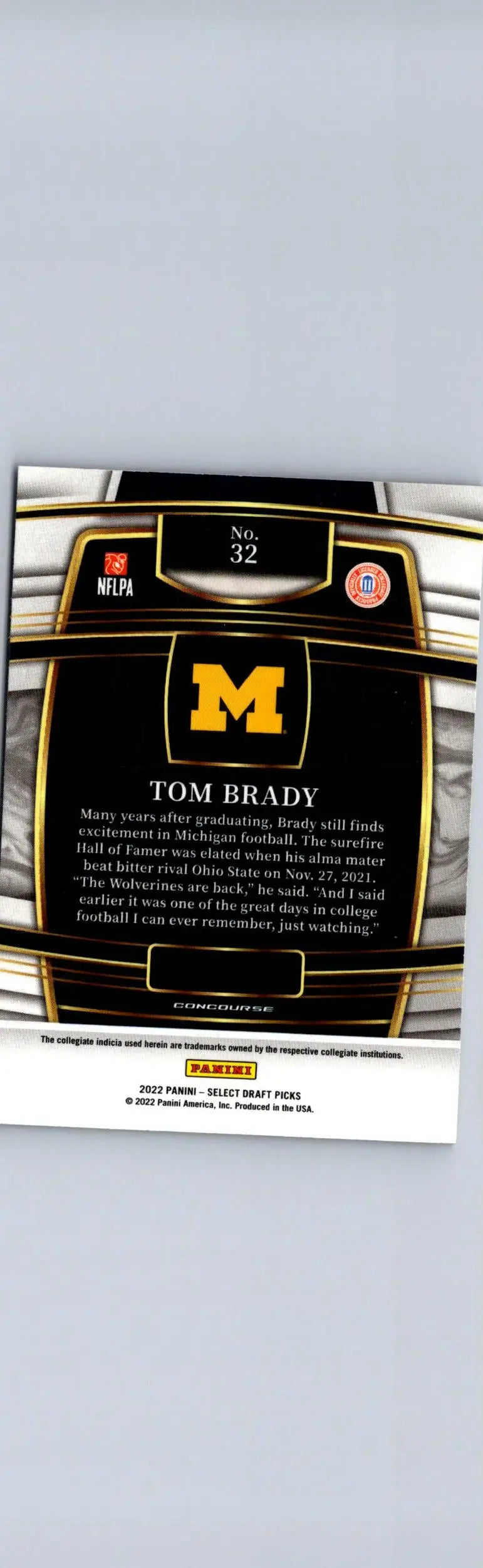 Brett Favre football card from Panini Select Draft Picks product collection