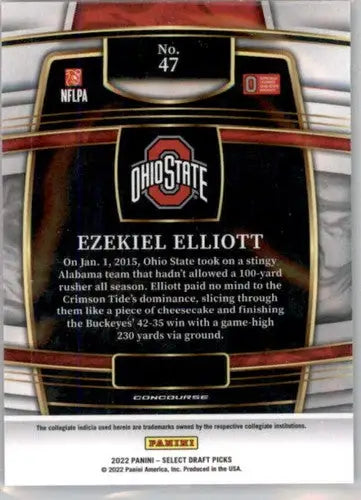 2022 Panini Select Draft Picks Blue #47 Ezekiel Elliott NM Near Mint Co ID:66467 - Trading Cards