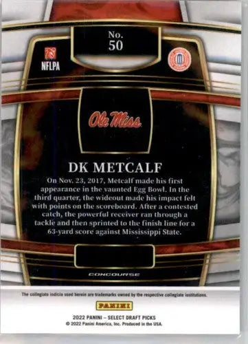2022 Panini Select Draft Picks Blue #50 DK Metcalf NM Near Mint Concour ID:66468 - Trading Cards