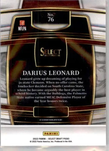 2022 Panini Select Draft Picks Blue #76 Darius Leonard NM Near Mint Con ID:66485 - Trading Cards