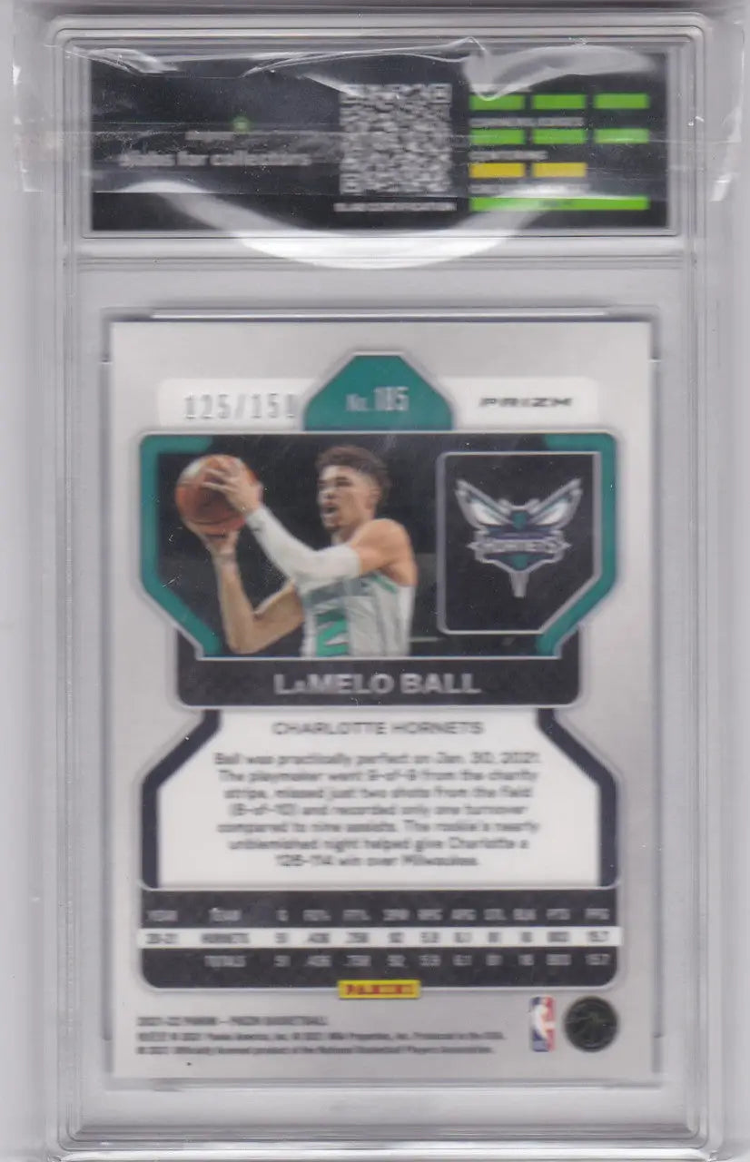 LaMelo Ball rookie basketball card from Prizm Fast Break Degree series, numbered 125/150