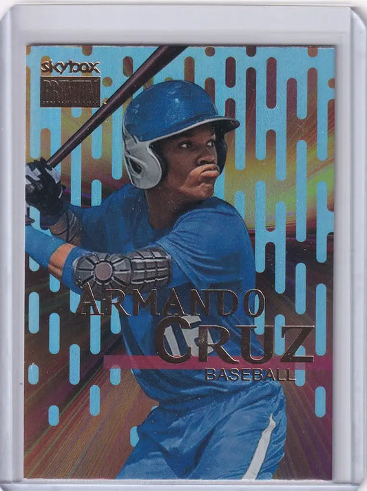 Baseball trading card of Armando Cruz from 2022 Skybox Metal Universe Champions