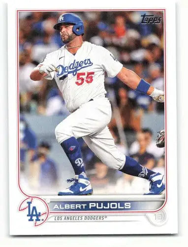 Original gloss 2022 Topps Albert Pujols baseball card NM-MT Dodgers ID 47592