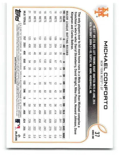 Michael Conforto baseball card with original gloss from 2022 Topps NM-MT Mets