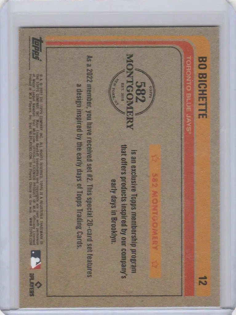 Baseball trading card of Bob Bahnsen from the 2022 Topps Montgomery Club set