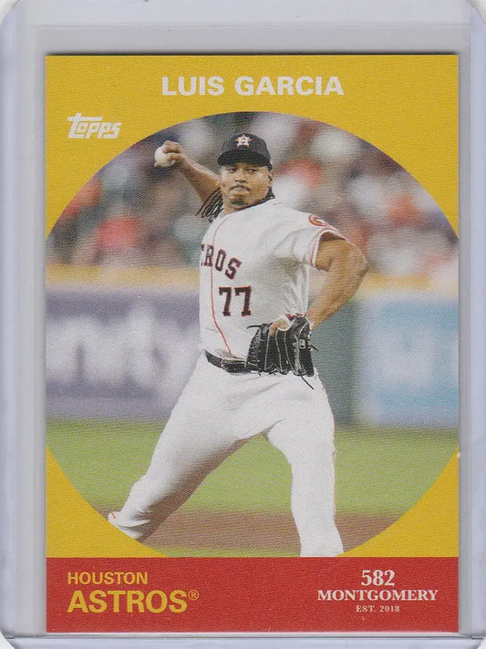 Baseball card of Luis Garcia Houston Astros pitcher in the Montgomery Set