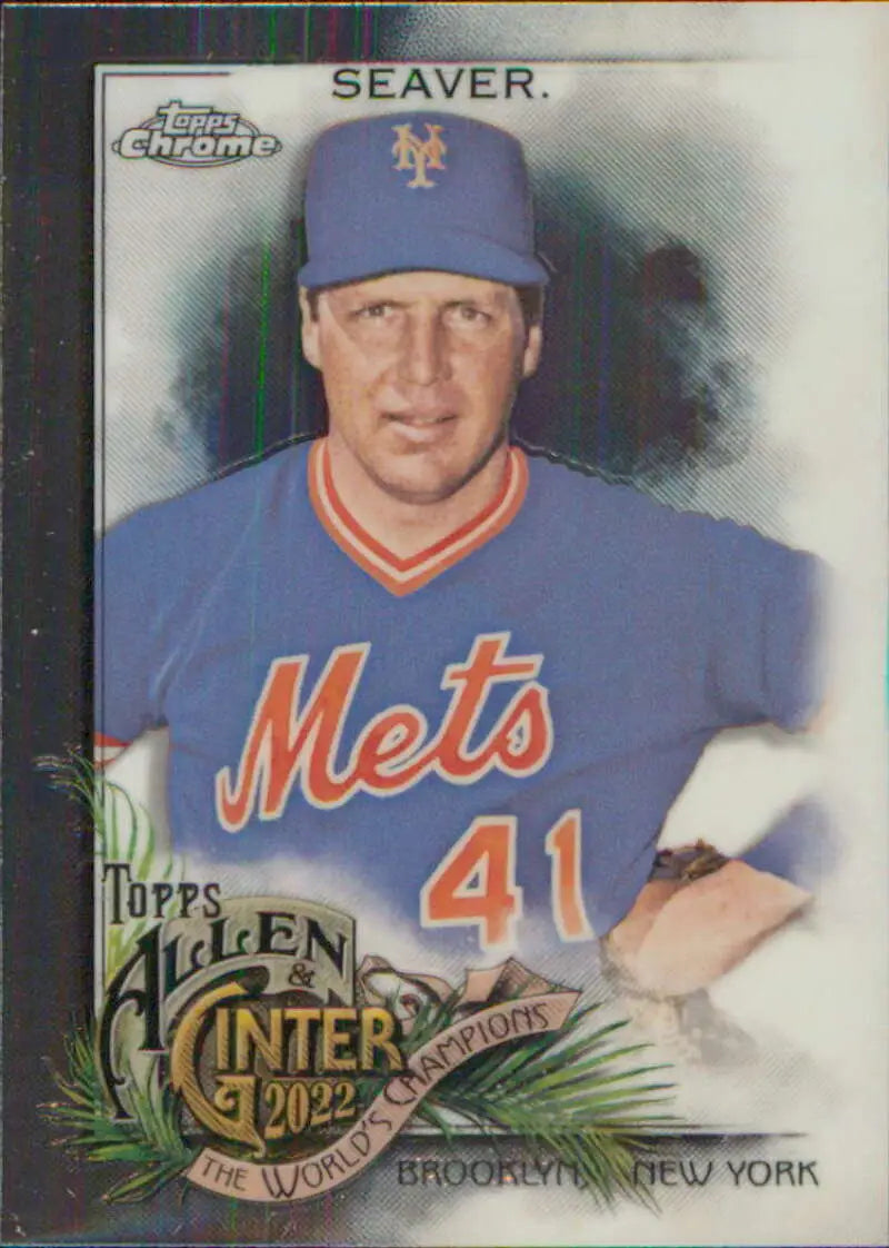 Tom Seaver New York Mets jersey number 41 on 2022 Topps Allen and Ginter card