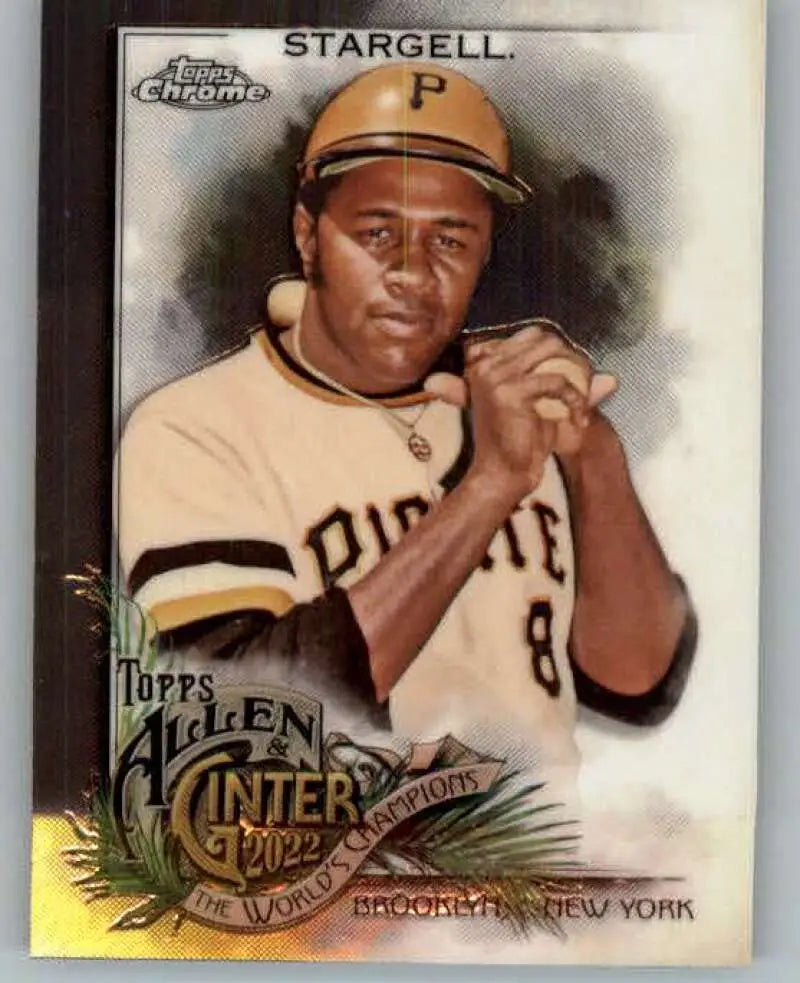 Baseball card featuring Willie Stargell in vintage Pittsburgh Pirates uniform, Topps Allen & Ginter