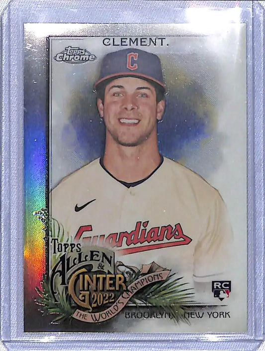 Baseball card of Ernie Clement, Cleveland Guardians, 2022 Topps Chrome Refractor