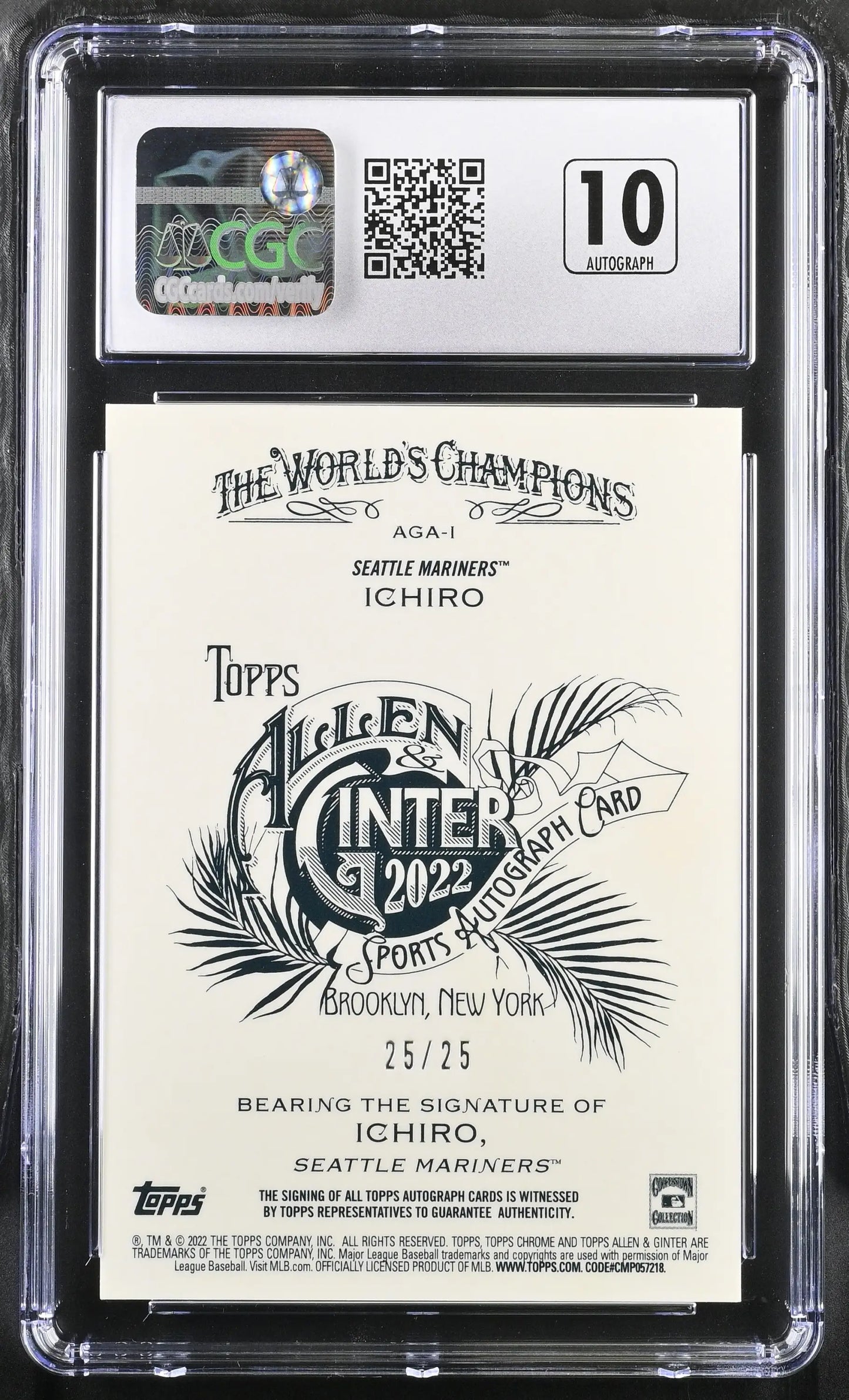 Graded Ichiro Suzuki Ginter Chrome Baseball card from Topps Allen & Ginter series