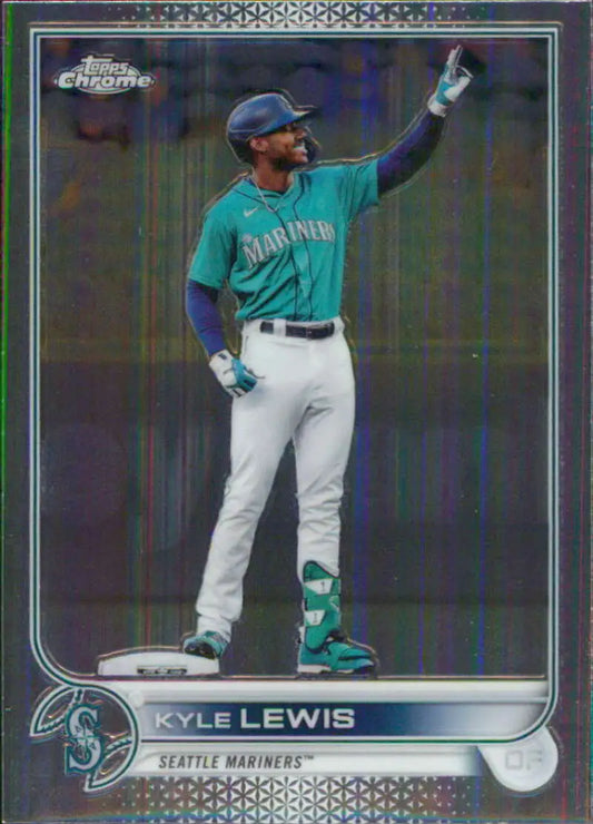 Chrome-finish Topps Chrome Kyle Lewis baseball card featuring Seattle Mariners player
