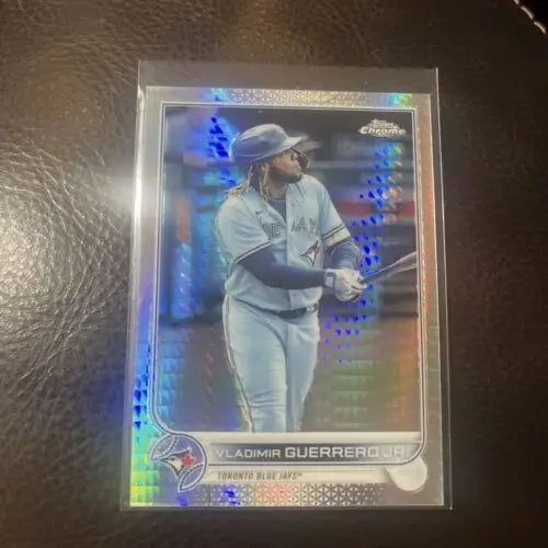 Vladimir Guerrero Jr. baseball card from 2022 Topps Chrome Refractor trading cards