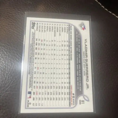 Vladimir Guerrero Jr. trading card from 2022 Topps Chrome Refractor set