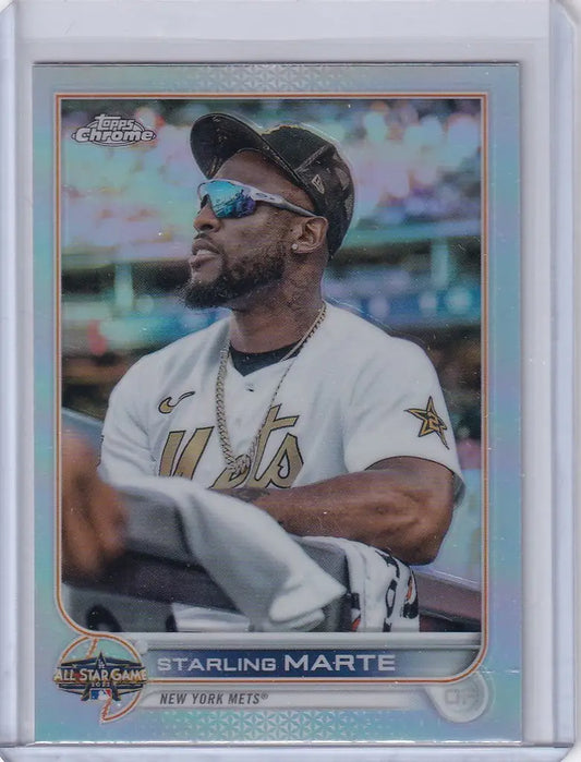 Starling Marte New York Mets baseball trading card from 2022 Topps Chrome