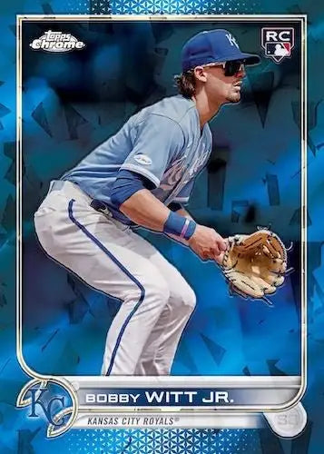 Bobby Witt Jr. baseball card from 2022 Topps Chrome Baseball Sapphire Edition Box
