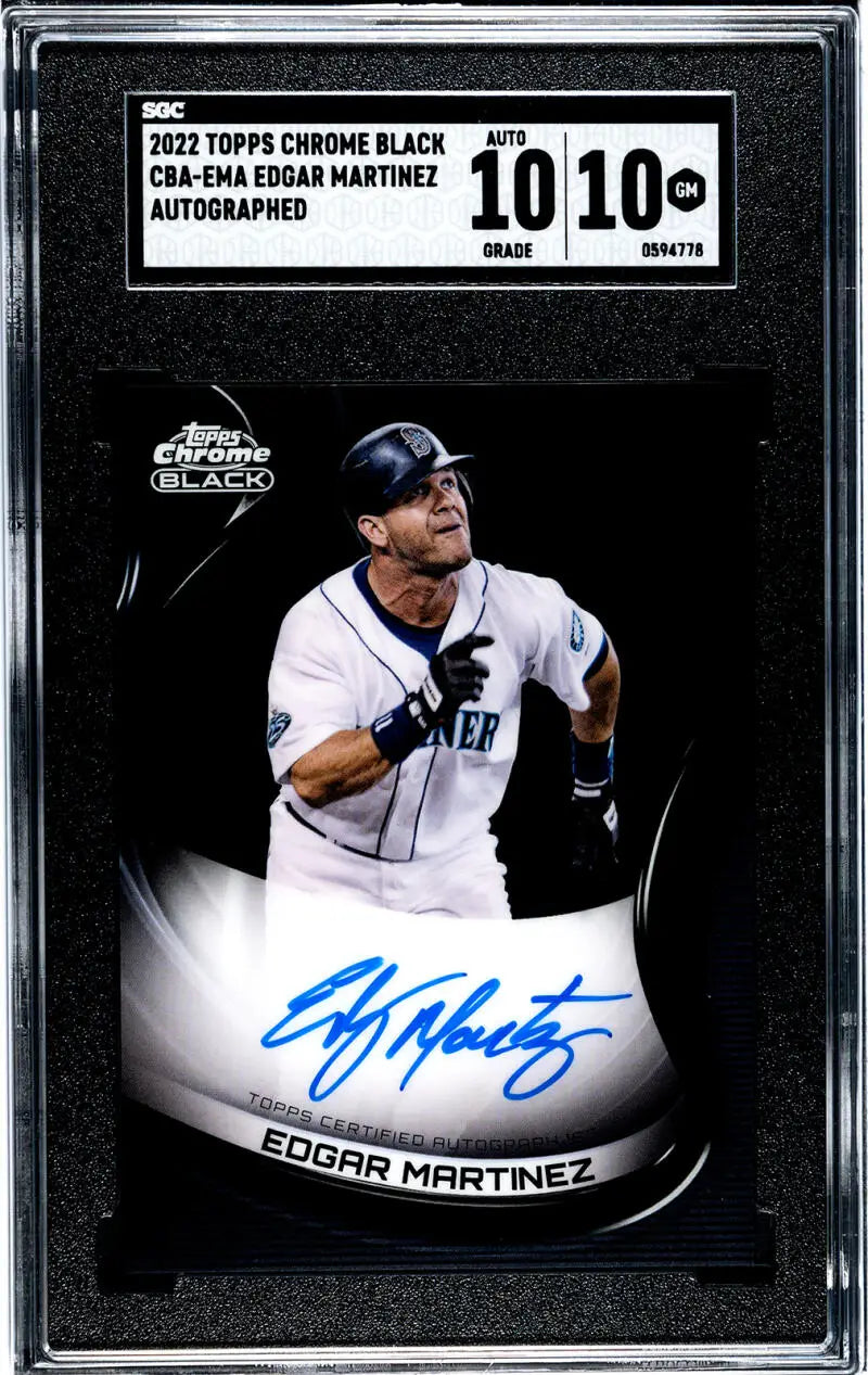 2020 Topps Chrome Black Edgar Martinez autographed baseball card graded 10/10 SGC 10
