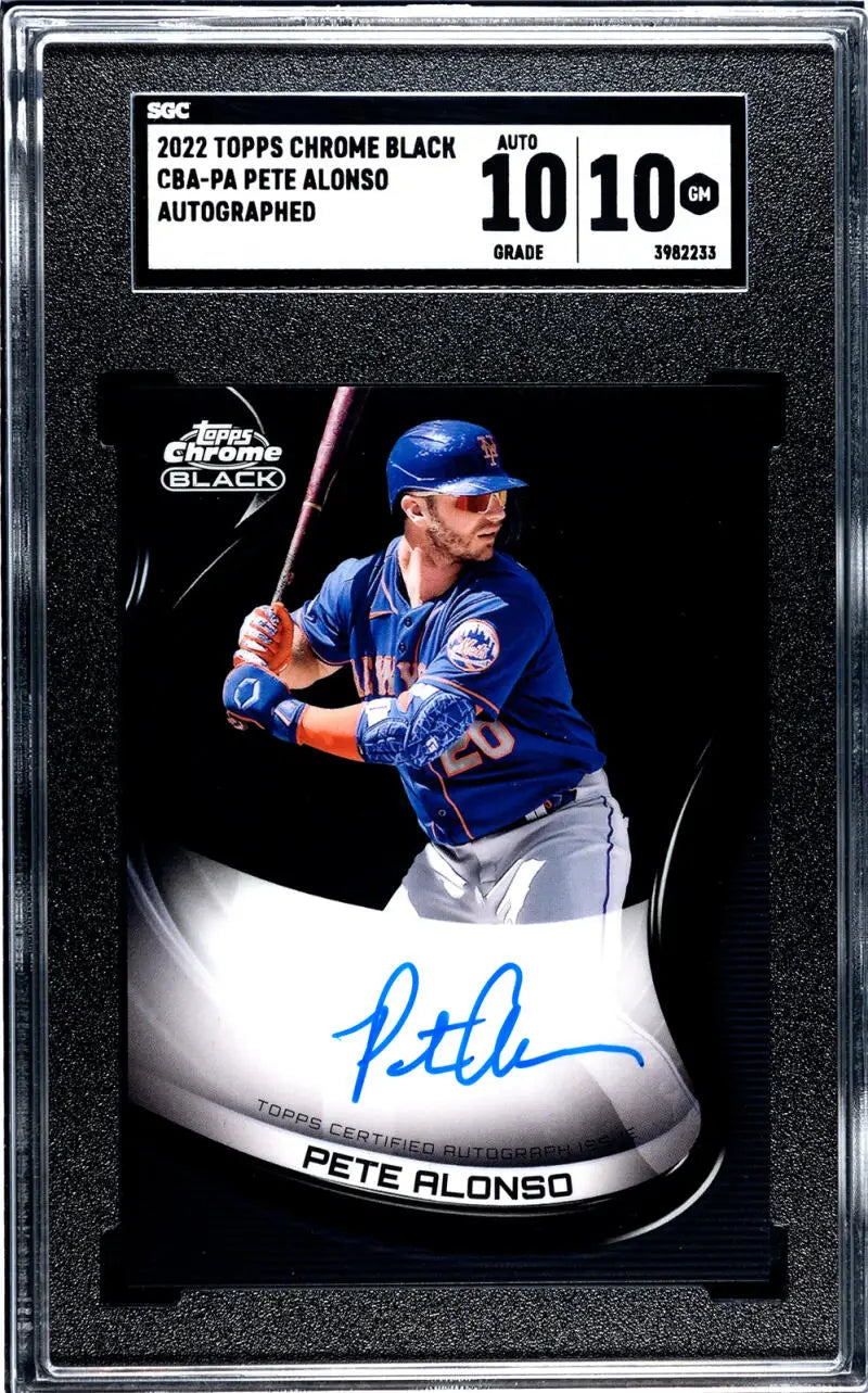 2012 Topps Chrome Black autographed baseball card of Pete Alonso, New York Mets player