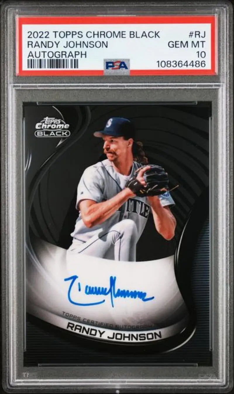 Randy Johnson autographed 2022 Topps Chrome Black PSA 10 GEM MINT baseball card