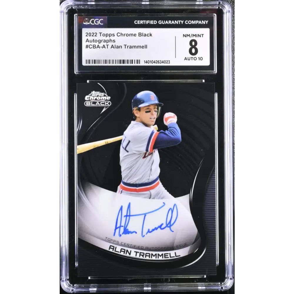 2022 Topps Chrome Black #CBAAT Alan Trammell CGC 8 Auto Detroit Tigers Baseball Card